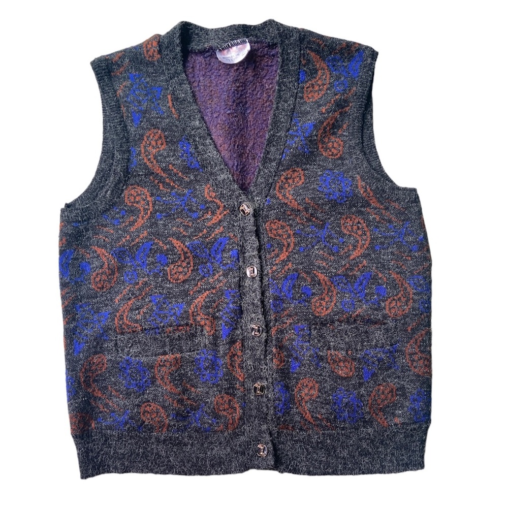 Oversized vintage grandpa style vest